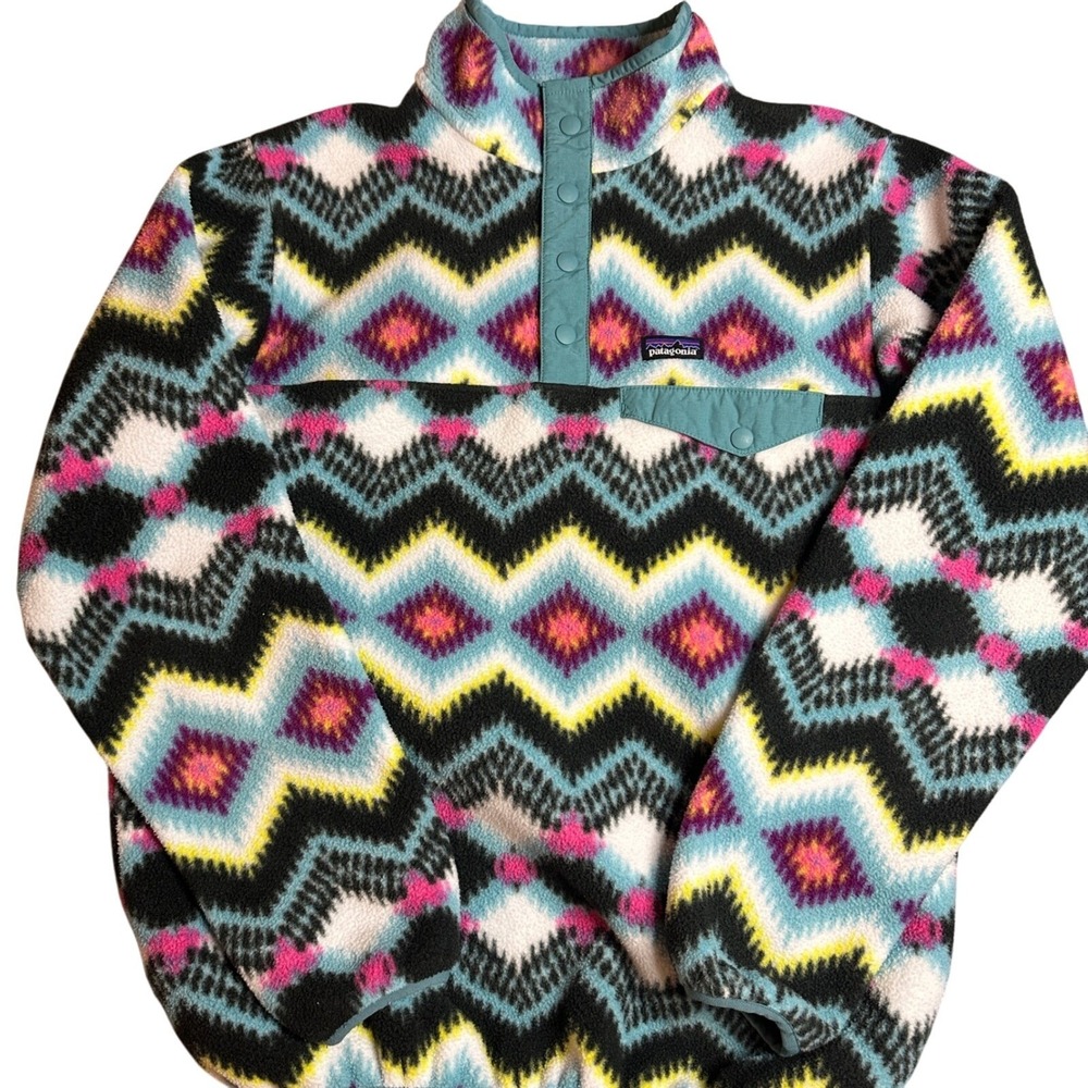 Patagonia‎ Multicolor Snap-T Fleece Pullover Girls XXL Womens XS